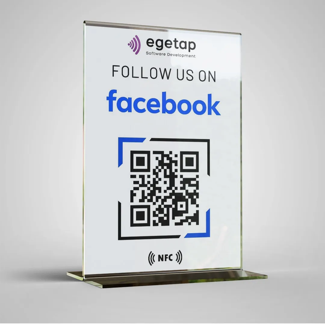 Facebook Review Stand NFC QR Display for Customer Feedback and Page Follows