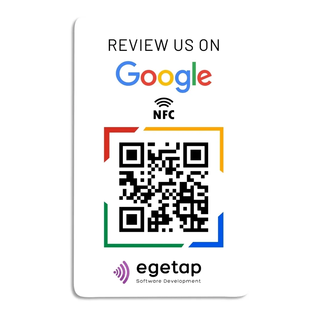 White Google Reviews Card NFC Tap-to-Review Business Feedback Tool image 1